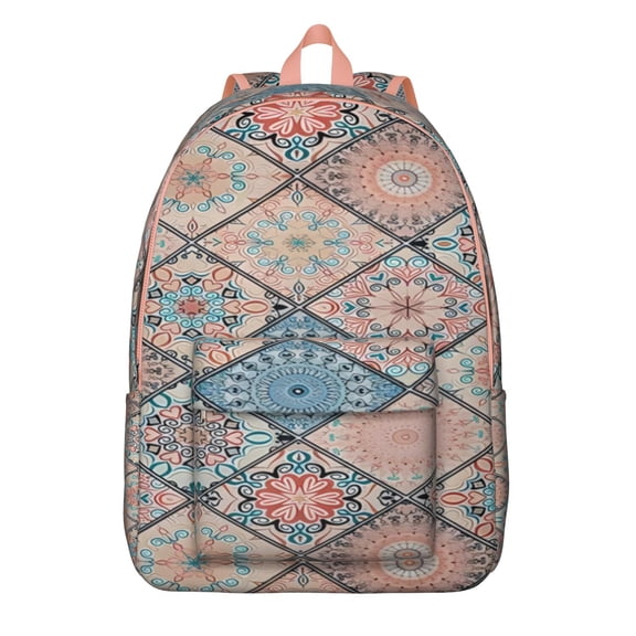 Boho Chic Floral Backpack for Teens, Lightweight Waterproof Laptop Daypack with Artistic Aesthetic Appeal