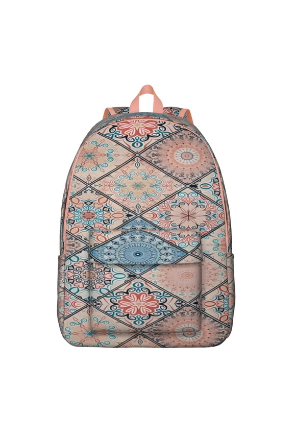 Boho Chic Floral Backpack for Teens, Lightweight Waterproof Laptop Daypack with Artistic Aesthetic Appeal