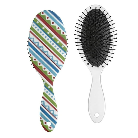 Boho Chic Hair Brush with Tribal Patterns, Abstraction Sketch Style Detangler for Wet & Dry Hair, Artistic Paddle Brush for Women Men Kids