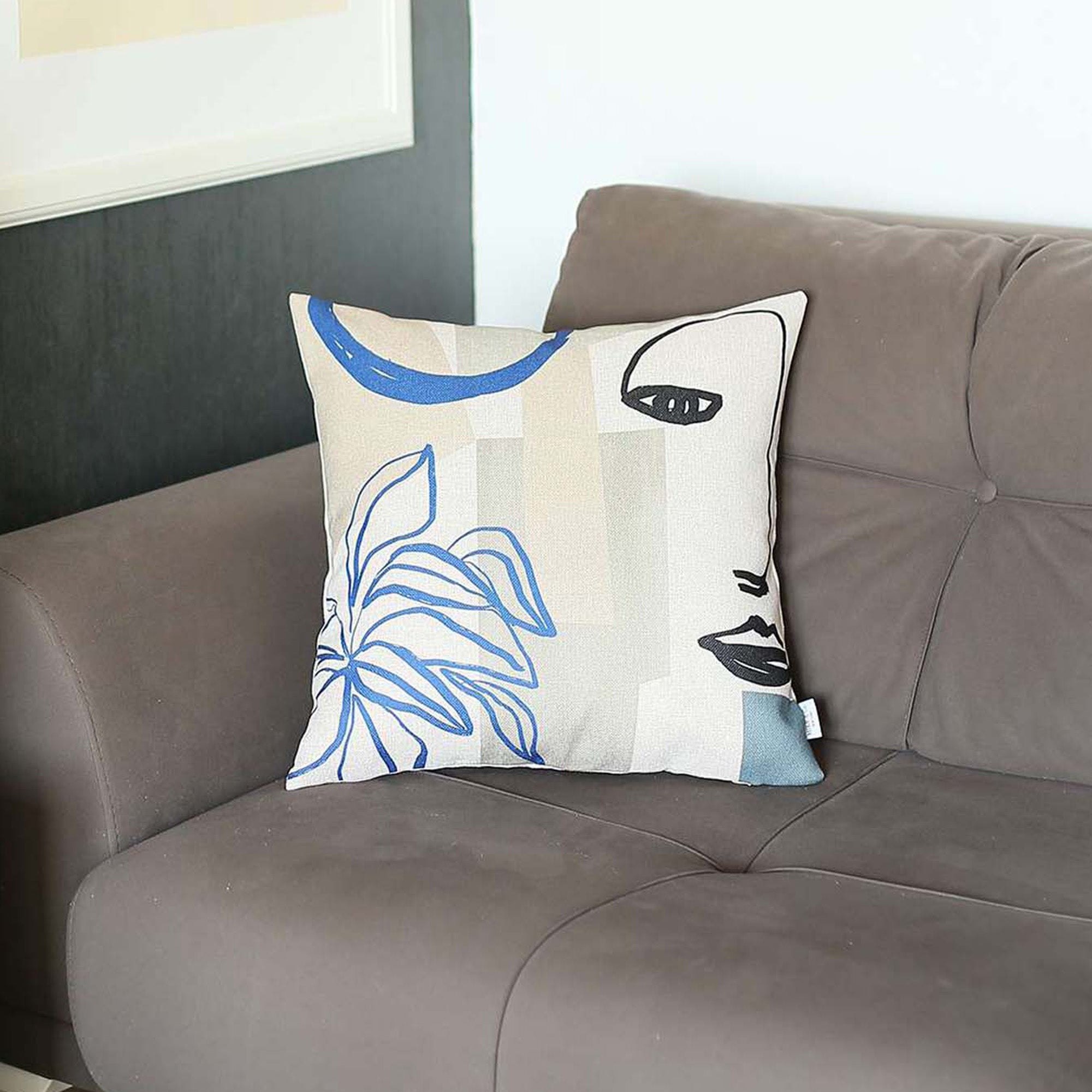 Boho-Chic Multicolor Abstract Jacquard 18" Square Pillow Cover