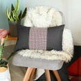 thumbnail image 1 of Boho-Chic Handcrafted Decorative Single Throw Pillow Cover Houndstooth 12" x 20" Black & Red Lumbar Pillowcase for Couch, Bedding, 1 of 7