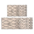 thumbnail image 1 of Boho Chic Kitchen Mat Set (2 pcs) - Non-Skid, Absorbent Modern Farmhouse Rugs - Moroccan Inspired, Perfect for Kitchen Decor (Black, 17x47+17x30), 1 of 7