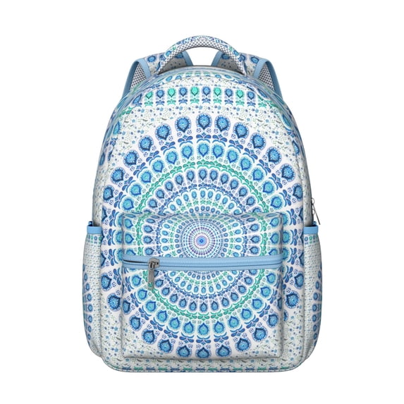 "Boho Chic Laptop Backpack for College - Vintage Patterned Heavy Duty Bookbag, Large Compartments for School Supplies, Dorm to Library Stylish Carryall"
