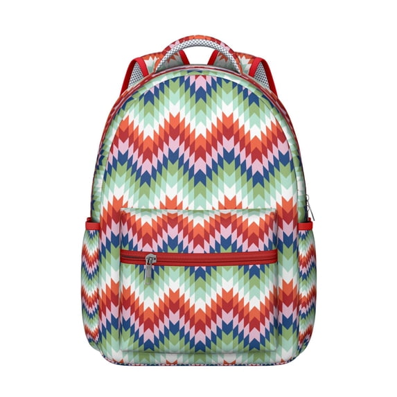 Boho Chic Laptop Backpack - Vintage Geometric Print Daypack with 17" Sleeve | Heavy Duty College Backpack for Students, Dorm Life & Campus Essentials