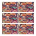 thumbnail image 1 of Boho Chic Linen Placemats Set of 6, 12x18 Inch Rustic Cotton Table Mats with Tribal and Vintage Patterns, Washable Artistic Decor for Farmhouse Kitchen and Dining Room Style, 1 of 5