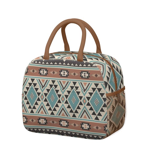 Boho Chic Lunch Bag - Insulated Waterproof Lunch Tote, Splash-Proof & Stylish (Rustic Home Decor)