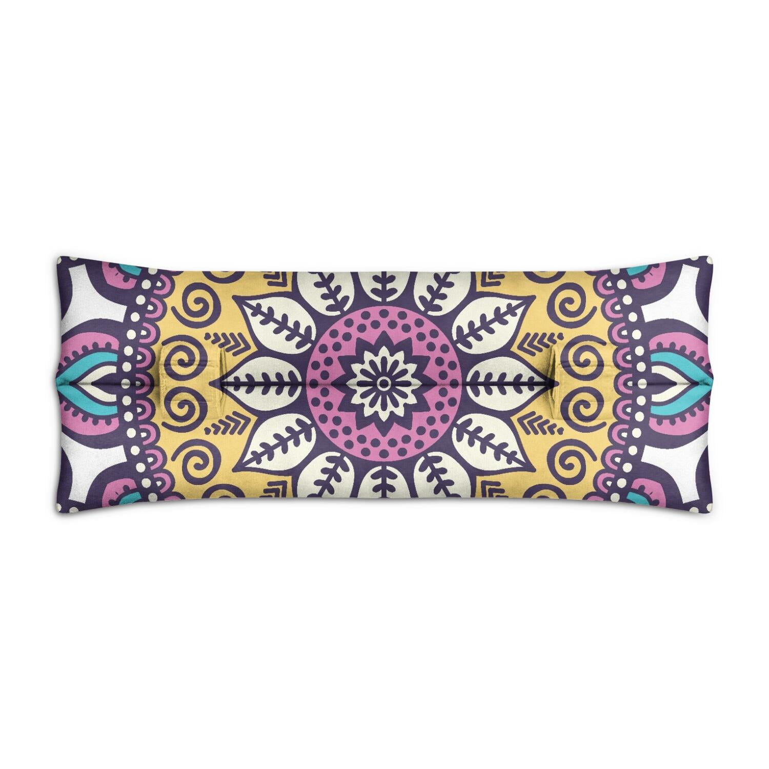 Boho Chic Mandala Seat Belt Pillow - Soft Mastectomy Car Cushion - Heart Recovery Pad with Ethnic Inspired Symmetry