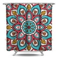 thumbnail image 1 of Boho Chic Mandala Shower Curtain, Ethnic Inspired Symmetrical Geometric Pattern, Waterproof Machine Washable Bath Curtain with 12 Hooks, 1 of 2