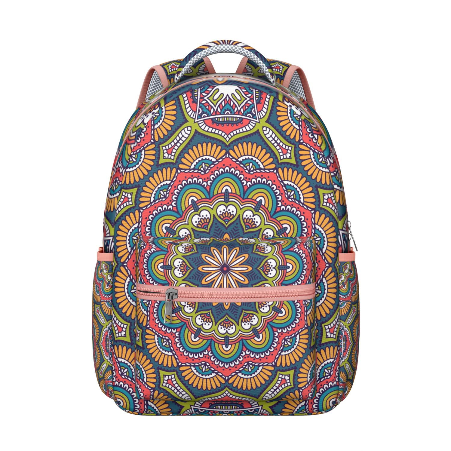 Boho Mandala Small Backpack Daypack for Women Travel Fashion Shoulder Bag Ethnic Mandala Art Waterproof School Backpack with Padded  main image 4