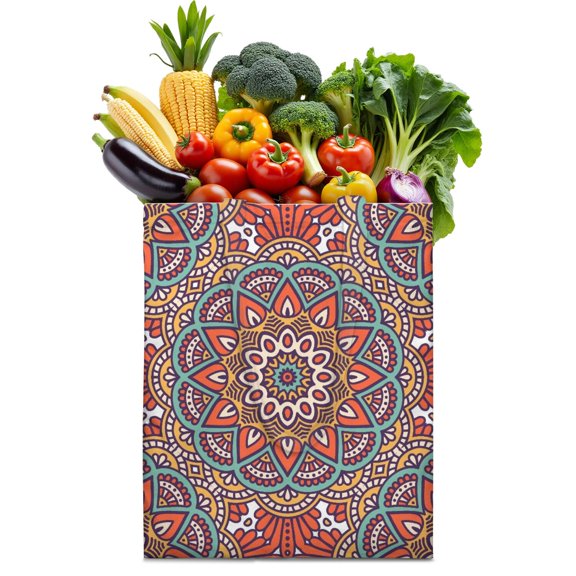 Boho Chic Mandala Tote Bag – Paisley Floral Pattern, Eco-Friendly and Foldable
