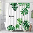 Boho Chic Monstera Leaf Shower Curtain Set with Tropical Vases and