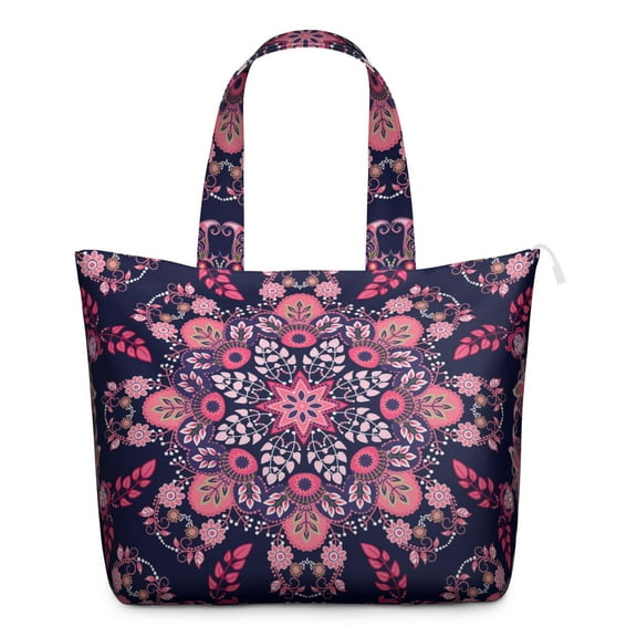 Boho Chic Paisley Floral Weekender Bag - Interior Zippered Section for Tech Gear