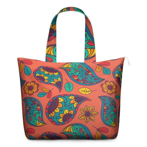 Boho Chic Retro Paisley Floral Weekender - Interior Organization for Bottles