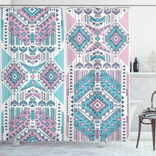 Boho Chic Shower Curtain Infuse Your Bathroom With Tribal Patterns In