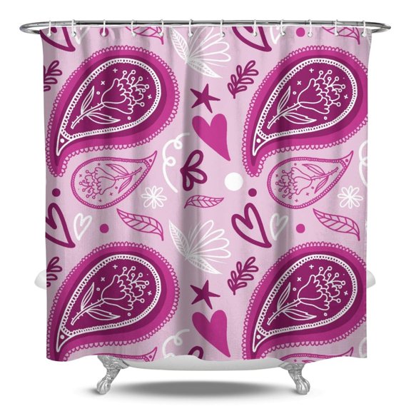 Boho Chic Shower Curtain, Retro Floral Mandala Exotic Design Waterproof Bath Curtain 84x72 Inch, Premium Polyester Fabric with Rust-Resistant Grommets & 12 Hooks