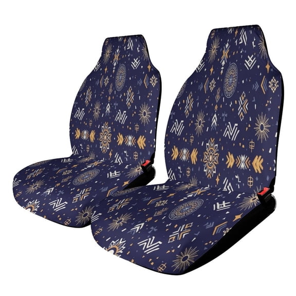 Boho Chic Star Pattern Design Car Seat Covers Front Seats Universal Fit for Cars SUV Truck Auto Interior Accessories