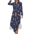 thumbnail image 1 of Boho Chic Star Pattern Design Shirt Dress Long Sleeve Street Fashion V Neck Oversized Casual Dress Women Evening Dress, 1 of 7