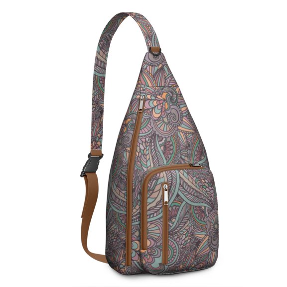 Boho Chic Travel Sling Bag – Decorative Mandala Crossbody Shoulder Backpack, Lightweight & Durable for Cycling, Photography, Office & Students