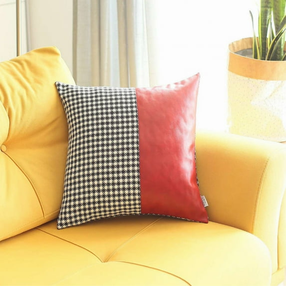 Boho-Chic Vegan Faux Leather Throw Pillow Covers