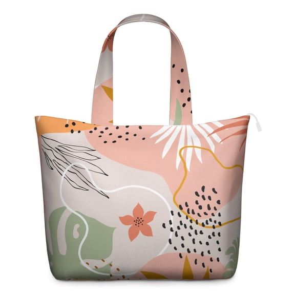 Boho Chic Vintage Travel Tote, Large Capacity Weekender Bag with Multiple Pockets & Zipper Closure, Artistic for Women
