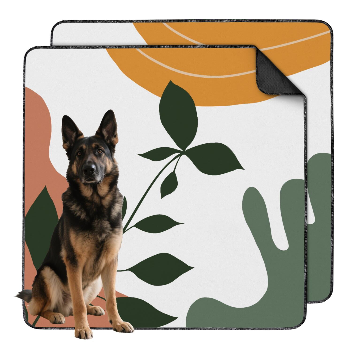 View of Boho Chic Washable Crate Liner, Large 48x48 Inch Reusable Dog Pad with ...