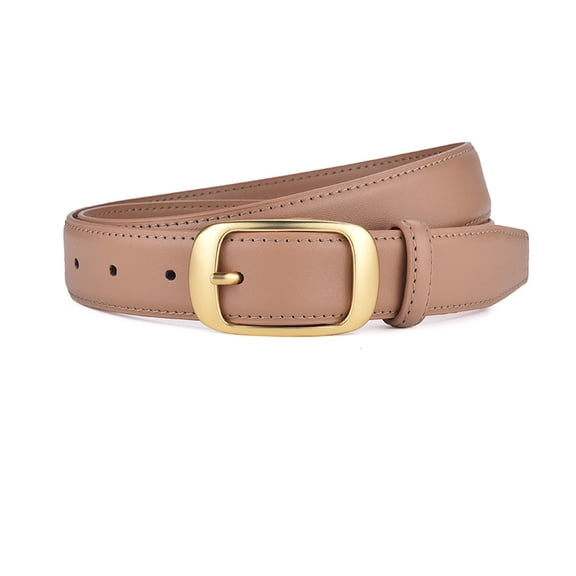 Boho Chic Women‘s Leather Belt - Skinny Waist Belt with Artistic Buckle for Pants & Dresses