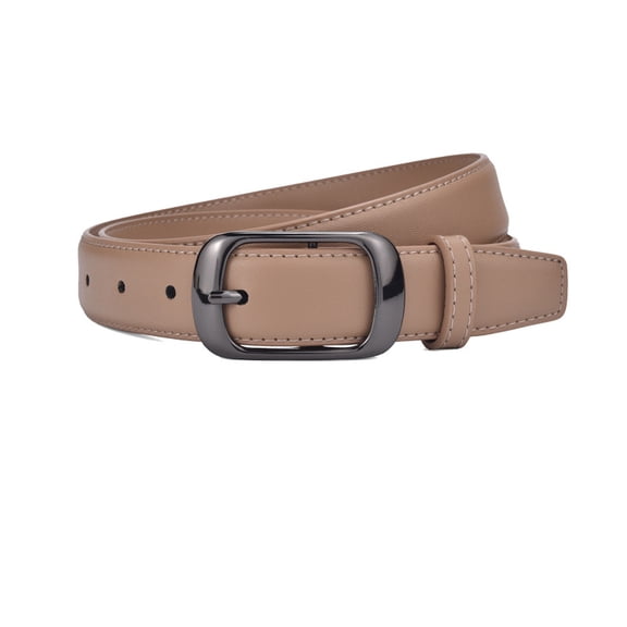 Boho Chic Women‘s Leather Belt - Skinny Waist Belt with Artistic Buckle for Pants & Dresses