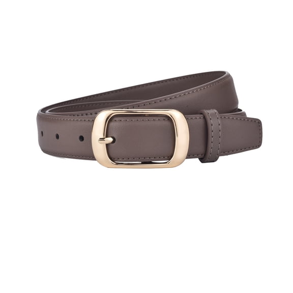 Boho Chic Women‘s Leather Belt - Skinny Waist Belt with Artistic Buckle for Pants & Dresses