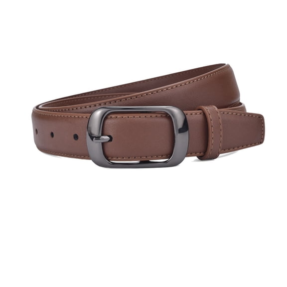 Boho Chic Women‘s Leather Belt - Skinny Waist Belt with Artistic Buckle for Pants & Dresses