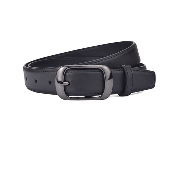 Boho Chic Women‘s Leather Belt - Skinny Waist Belt with Artistic Buckle for Pants & Dresses