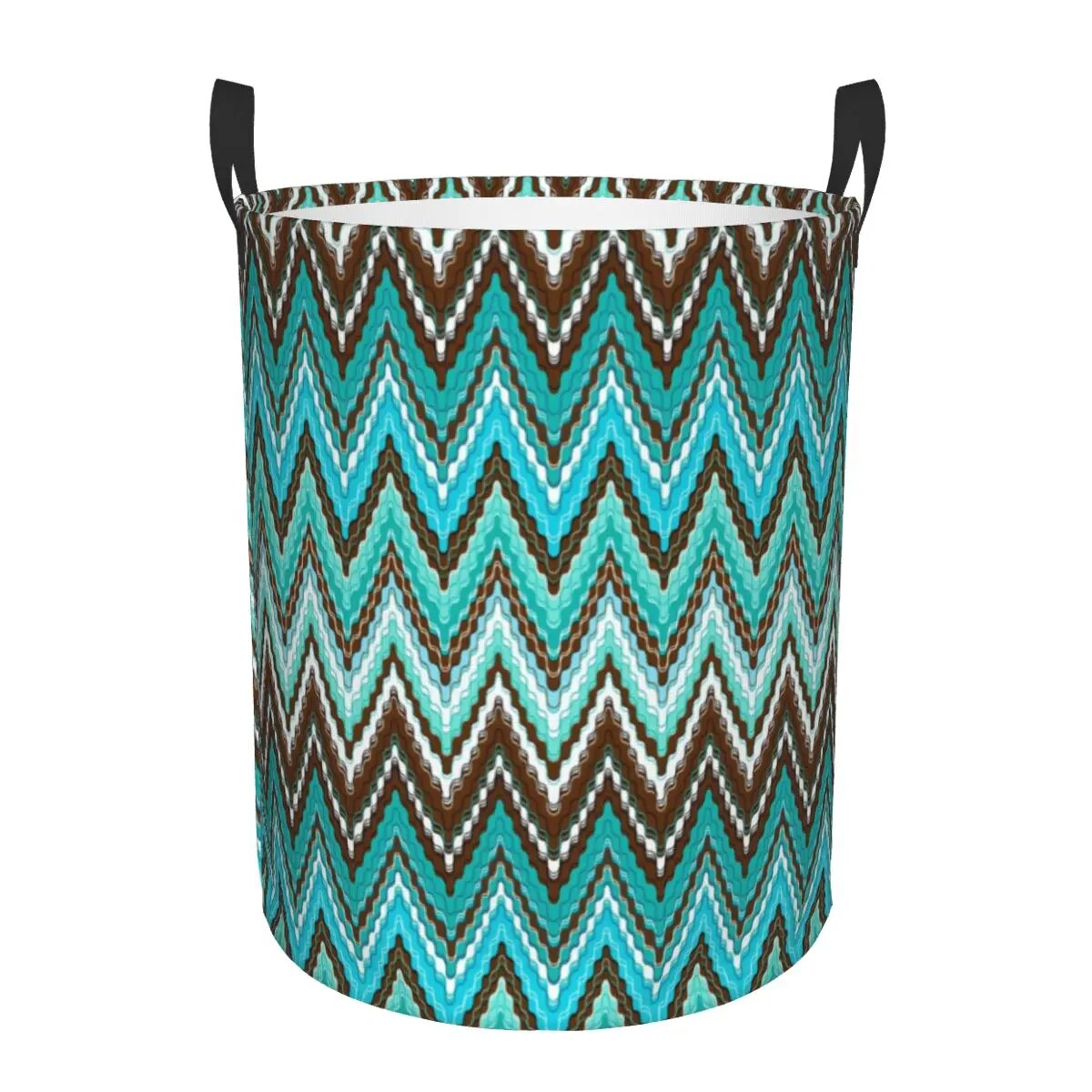 Boho Chic Zigzag Chevron Laundry Hamper Large Storage Basket Modern