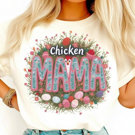 Boho Chicken Mama Shirt, Funny Farm Mom Shirt, Floral Hen Shirt, Spring Egg Basket Shirt, Cute Chicken Lover Shirt