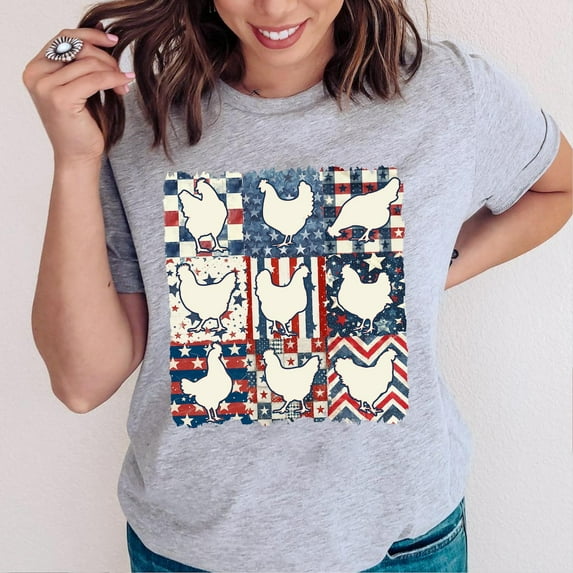 Boho Chickens 4th Of July Shirt, Chicken T Shirt, Retro 4th Of July, Chicken Lover Gift, Patriotic Chicken Her Sweatshirt All Size S-5XL