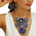 thumbnail image 1 of Boho Chunky African Statement Aluminum Wire Flower Necklace Earring Set Fashion Costume Accessories For Women Party Office Wedding, 1 of 3