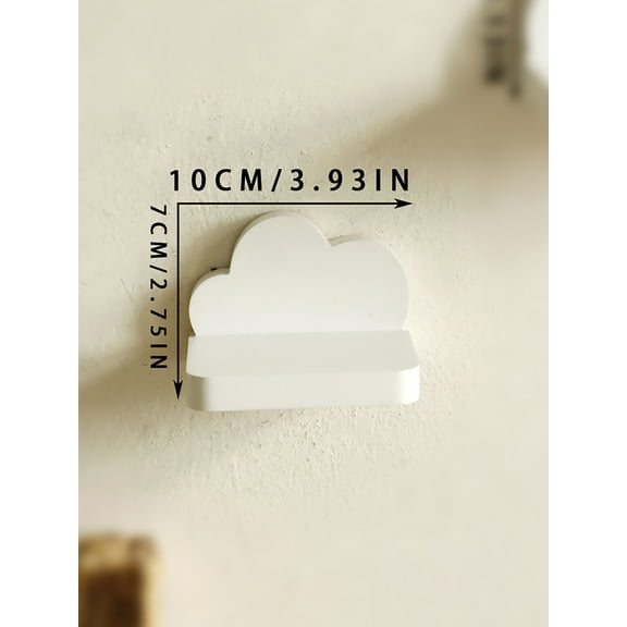 Boho Cloud Wall Shelf, Minimalist Floating Display Shelf for Kids' Room Decor, Wooden Cloud Shape Organizer for Nursery, Bedroom