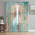 thumbnail image 1 of Boho Coastal Beach Sheer Curtains 72 Inch Length 2 Panels Set, Tropical Ocean Coconut Flower Plant Voile Window Treatment Rod Pocket Curtains Sheers Drapes for Bedroom/Living Room/Kitchen 52"x72"x2, 1 of 7
