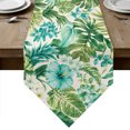 thumbnail image 1 of Boho Coastal Botanical Table Runner Linen Burlap Table Runner 72 Inches Long Summer Tropical Monstera Leaf Flowers Dresser Scarves for Kitchen Island Coffee Dining Room Party Holiday Decor 13"x72", 1 of 8
