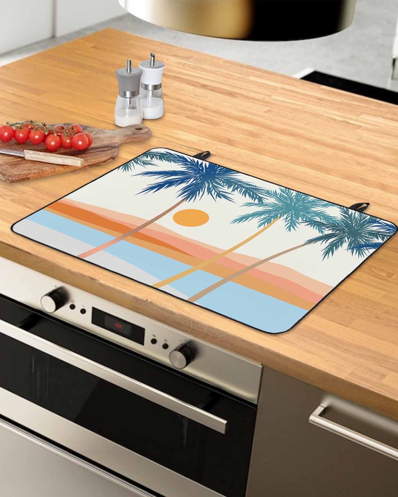 Boho Coconut Tree Stove Top Covers for Electric Stove, Heat Insulation