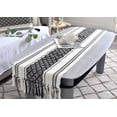 thumbnail image 1 of Boho Coffee Table Runner with Tassels 14x48 Inches, Black & Cream | Cotton Woven Washable Boho Dresser Scarf for Bedroom | Farmhouse Console Tabletop Centerpiece Decorations, 1 of 8