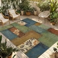 thumbnail image 1 of Boho Color Block Outdoor Rug for Patio/Deck/Porch, Non-Slip Large Area Rug 5 x 7 Ft, Geometric Vintage Floral Indoor Outdoor Rugs Washable Area Rugs, Reversible Camping Rug Carpet Runner, 1 of 8