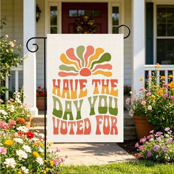 Boho Colorblock Vote Quote Garden Flag, Front Yard Decor for Voting Enthusiasts, Thanksgiving Christmas Gift