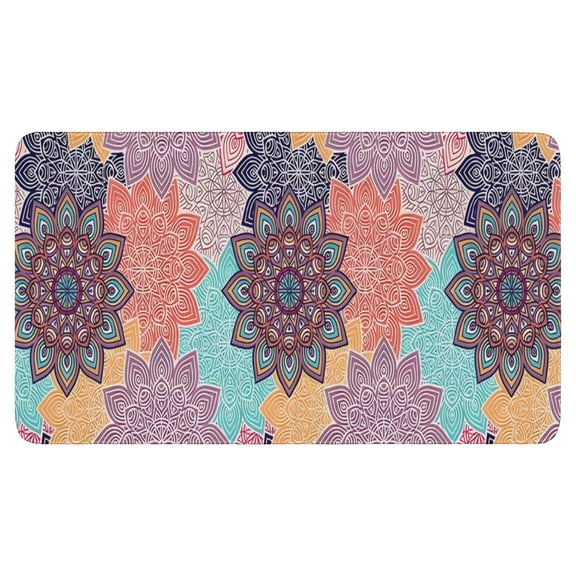 Boho Colored Square Pattern (4) Welcome Doormat for Indoor/Outdoor Entrance Boho Colored Square Pattern (4) Decoration Door Mat Kitchen Door Mat Bedroom Doormat 17x30 Inch