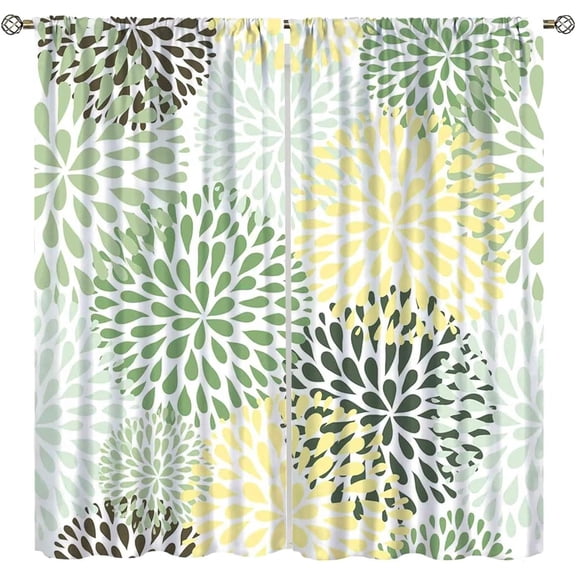 Boho Colorful Floral Blackout Curtains Bohemian Multicolor Flowered Privacy Drapes Decor Apartment Bedroom Living Room Darkening Window Treatments 26"W x 45"L (Pack of 2)