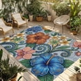thumbnail image 1 of Boho Colorful Floral Outdoor Rug for Patio/Deck/Porch, Non-Slip Large Area Rug 3 x 5 Ft, Spring Flowers Vintage Abstract Art Indoor Outdoor Rugs Washable Area Rugs, Camping Rug Carpet Runner, 1 of 8