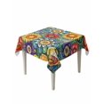 thumbnail image 1 of Boho Colorful Floral Suqare Tablecloth - 54 x 54 Inch, Spring Flower Botanical Sunflowers Plant Waterproof & StainResistant Tablecloth, Washable Oil-proof Table Cover for Dining/Party/Wedding/Buffet, 1 of 9