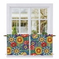 thumbnail image 1 of Boho Colorful Floral Tier Curtains 36 Inch Length, Spring Flower Botanical Sunflowers Plant Cafe Short Curtains for Bathroom Sink, Small Kitchen Curtain Light Filtering Drapes 2 Panels 27.5"Wx36"L, 1 of 8