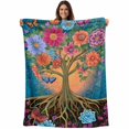 thumbnail image 1 of Boho Colorful Flower Blanket Soft Cozy Warm Throw Blanket for Couch, Plush Fuzzy Flannel Fleece Blankets for Sofa, Abstract Tree Floral Butterfly Bed Blankets Lightweight Gifts for Women, 30"x40", 1 of 9