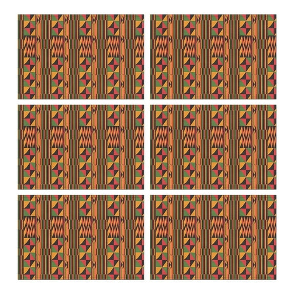 Boho Colorful Geometric Ethnic Pattern Summer Placemats Table Placemats Set Of 6-Linen Kitchen Washable Placemats Table Mats 11.8"x17.7" Non-Slip Heat Resistant