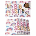 thumbnail image 1 of Boho Colorful Rainbow Placemats Set of 8 Cartons Rainbows BIG SISTER Text Place Mats Indoor Wipeable Table Mats Washable Cloth Dining Table Placemats for Kitchen Holiday Party Home Decor 13x19 Inch, 1 of 9