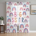 thumbnail image 1 of Boho Colorful Rainbow Sheer Curtains 96 Inch Length 2 Panels Set Window Treatments, Cartons Rainbows BIG SISTER Text Rod Pocket Semi Curtains for Living Room/Bedroom/Kitchen Décor, 104"W x 96"L, 1 of 7